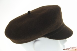 Balloon-type cap Woolmark brown virgin wool 54-56