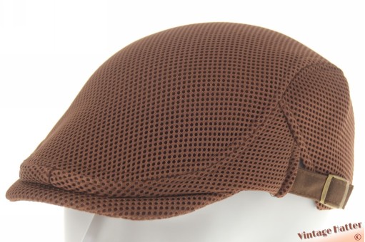 Summer golf cap brown ventilating mesh 54-62 [new]
