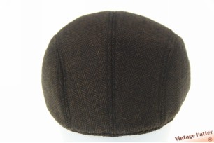 © VintageHatter.com | c-8028-58-1 Voorgevormde pet recent model bruine visgraat 57-60 Voorgevormde pet recent model bruine visgraat 57-60
