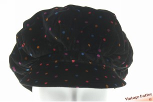 Ballonpet Balke zwart fluweel met kleurige stippen 53 (XXS)