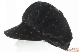 Ballonpet Balke zwart fluweel met kleurige stippen 53 (XXS)