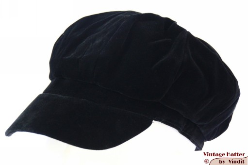 Balloon-type cap Seven black thin velvet 57 [new]