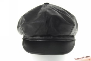 © VintageHatter.com | c-9005-60-1 Ballonpet Paperboy Gottmann zwart leer 60 (XL) Ballonpet Paperboy Gottmann zwart leer 60 (XL)