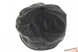© VintageHatter.com | c-9005-60-1 Ballonpet Paperboy Gottmann zwart leer 60 (XL) Ballonpet Paperboy Gottmann zwart leer 60 (XL)