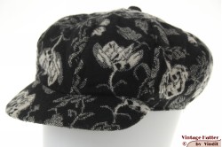 Balloon-type cap You&Me Fashion black with white flowers 59-62 (XL-XXL)