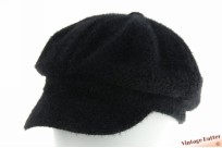 Balloon-type cap black faux angora 57 [new]
