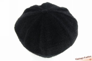 Balloon-type cap black faux angora 57 [new]