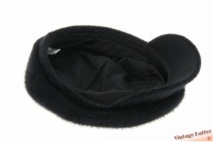 Balloon-type cap black faux angora 57 [new]