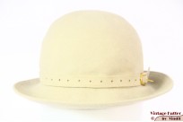 Ladies hat very soft greenish white felt 53 (XXS)