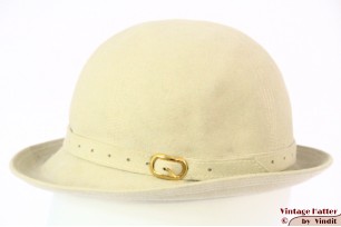 © VintageHatter.com | d-1000-53-1 Dameshoed zacht groening wit vilt 53 (XXS) Dameshoed zacht groening wit vilt 53 (XXS)