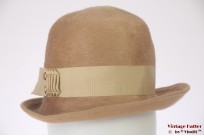 Ladies hat beige brown fur felt 55 (S) Ladies hat beige brown fur felt 55 (S)