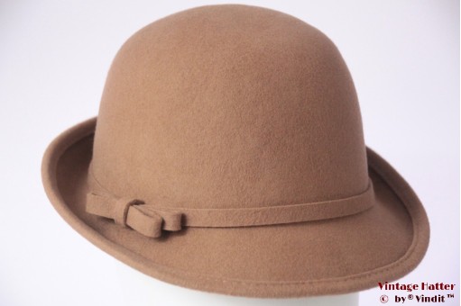 Ladies hat Hawkins beige brown felt 54 - 58 [new]