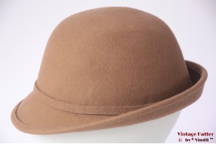 Ladies hat Hawkins beige brown felt 54 - 58 [new]