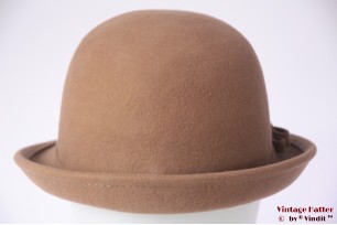 Ladies hat Hawkins beige brown felt 54 - 58 [new]
