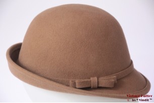 Ladies hat Hawkins beige brown felt 54 - 58 [new]