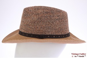 Ladies fedora Hawkins brown pink coated paper 56 [new]