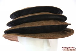Ladies Pagode-hat The Madhatter caramel-blackish grey faux leather 54-57 [New]