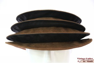 Ladies Pagode-hat The Madhatter caramel-blackish grey faux leather 54-57 [New]