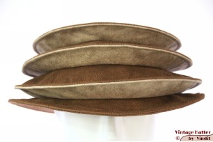Ladies Pagode-hat The Madhatter caramel-beige faux leather 54-57 [New]