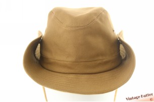 Thick cotton outback bush hat beige brown with snap buttons on side 59  [new]