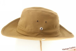Thick cotton outback bush hat beige brown with snap buttons on side 59  [new]