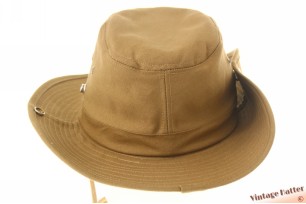 Thick cotton outback bush hat beige brown with snap buttons on side 59  [new]