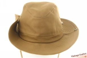 Thick cotton outback bush hat beige brown with snap buttons on side 59  [new]