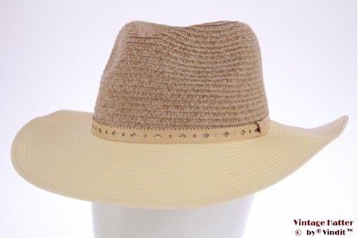 Ladies fedora Hawkins beige white coated paper 57 [new]