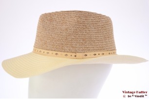 Ladies fedora Hawkins beige white coated paper 57 [new]