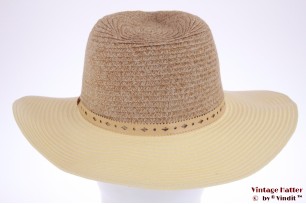 Ladies fedora Hawkins beige white coated paper 57 [new]