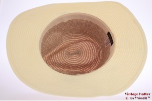 Ladies fedora Hawkins beige white coated paper 57 [new]