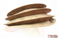 Ladies Pagode-hat The Madhatter yellow beige - caramel faux leather 54-57 [New]