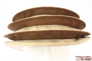 Ladies Pagode-hat The Madhatter yellow beige - caramel faux leather 54-57 [New]