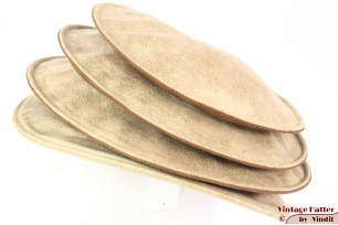 Ladies Pagode-hat The Madhatter yellow beige - caramel faux leather 54-57 [New]