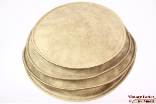 Ladies Pagode-hat The Madhatter yellow beige - caramel faux leather 54-57 [New]