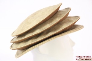 Ladies Pagode-hat The Madhatter yellow beige - caramel faux leather 54-57 [New]