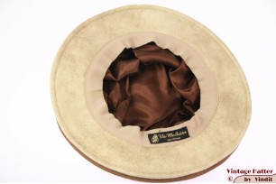 Ladies Pagode-hat The Madhatter yellow beige - caramel faux leather 54-57 [New]