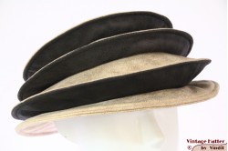Ladies Pagode-hat The Madhatter yellow beige - blackish grey faux leather 54-57 [New]