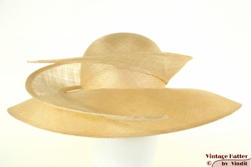 Wijde dameshoed Whiteley Parisisal gelig beige sisal 57 [nieuw]