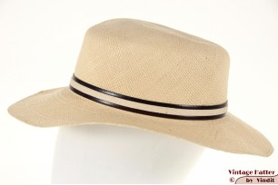 © VintageHatter.com | d-1015-56-15 Originele dames Panamahoed geelbeige stro 56,5 Originele dames Panamahoed geelbeige stro 56,5