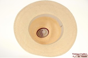 © VintageHatter.com | d-1015-56-15 Originele dames Panamahoed geelbeige stro 56,5 Originele dames Panamahoed geelbeige stro 56,5