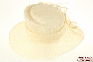 Brede dameshoed champagnekleurig sisal 57,5 [nieuw]