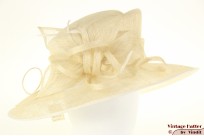 Brede dameshoed champagnekleurig sisal 57,5 [nieuw]