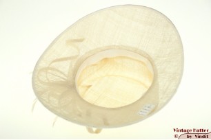 Brede dameshoed champagnekleurig sisal 57,5 [nieuw]