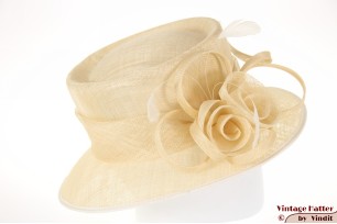 Dameshoed natuurlijk geel sisal sinamay 57 [nieuw]