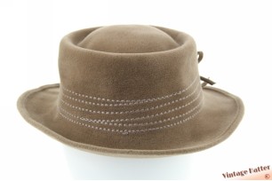 Ladies hat beige velour 55,5 (S)