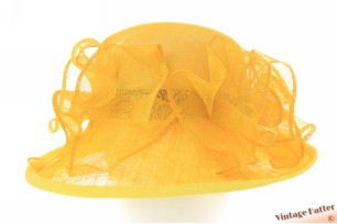 Ladies hat Complit yellow sinamay sisal 58-61 [new]