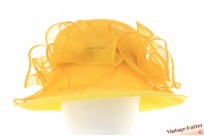 Ladies hat Complit yellow sinamay sisal 58-61 [new]
