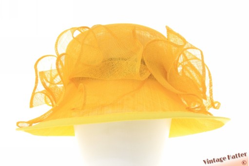 Ladies hat Complit yellow sinamay sisal 58-61 [new]