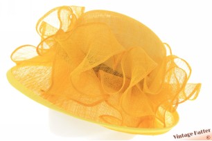 Ladies hat Complit yellow sinamay sisal 58-61 [new]